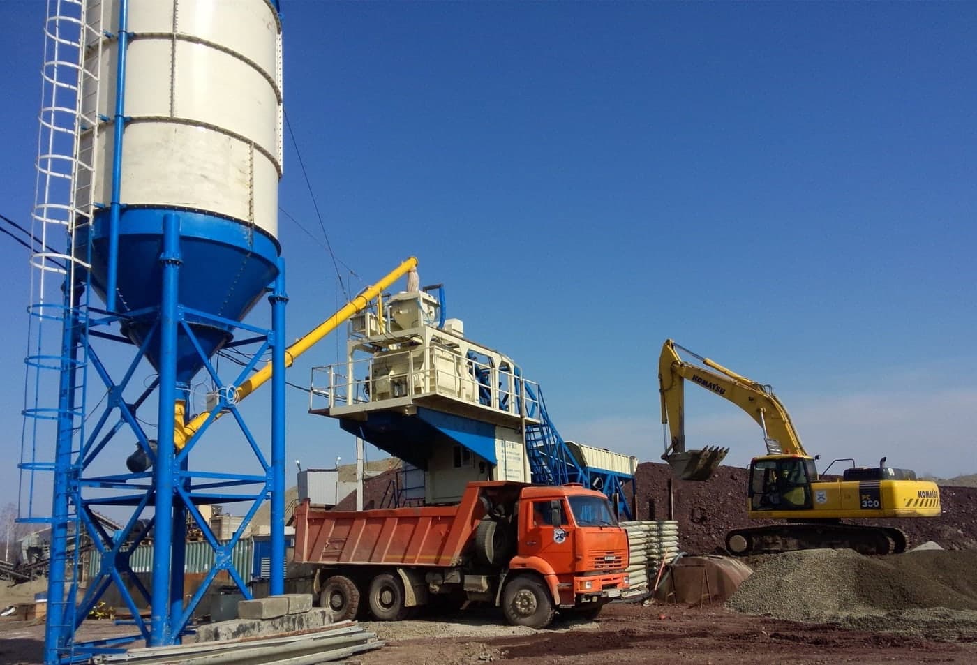 Concrete batching plant used for precast concrete production